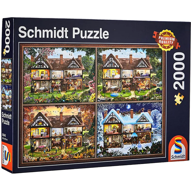 Schmidt Spiele Puzzle 58345 Jahreszeiten Haus, 2000 Teile Puzzle, bunt