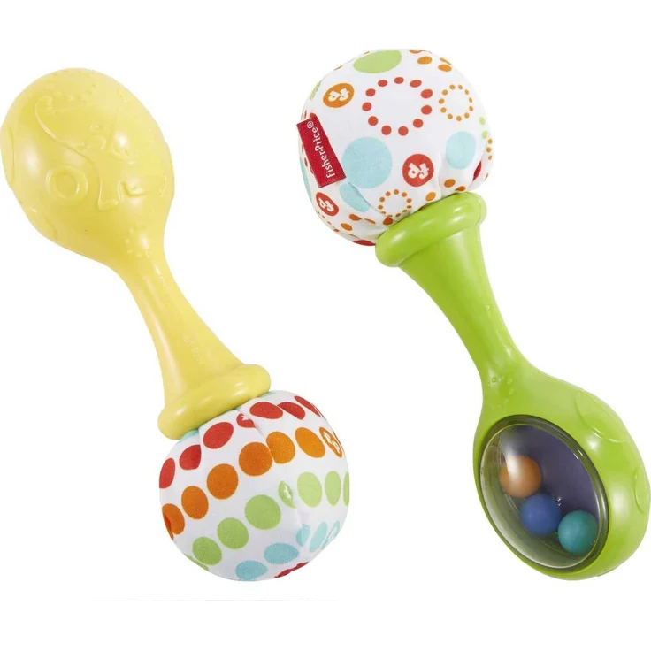 Fisher-Price BLT33 - Rumba-Rasseln mit Stoffenden, Babyspielzeug ab 3 Monaten – Bild 1