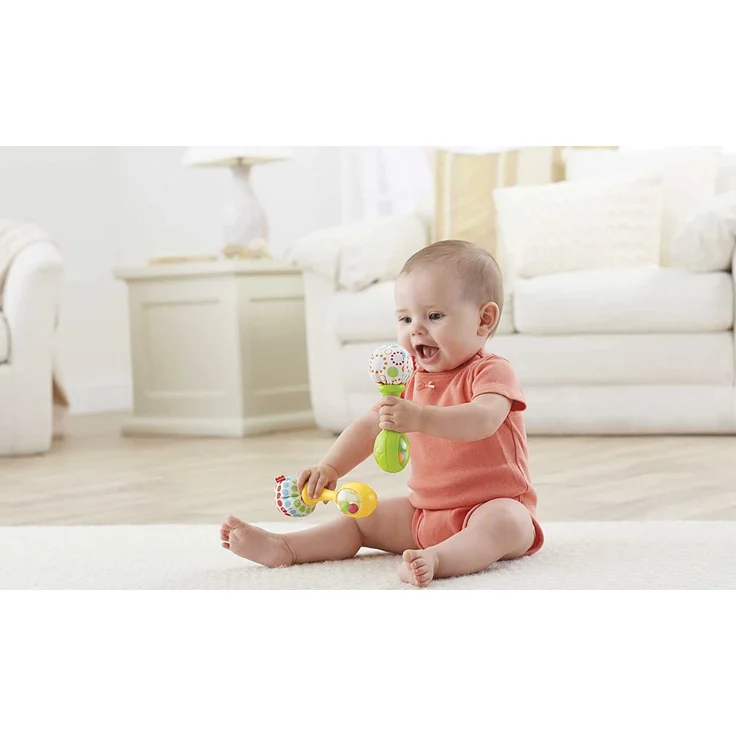 Fisher-Price BLT33 - Rumba-Rasseln mit Stoffenden, Babyspielzeug ab 3 Monaten – Bild 2
