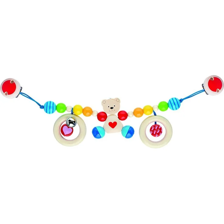 Heimess 763850 Kinderwagenkette Herzbär mit Clips