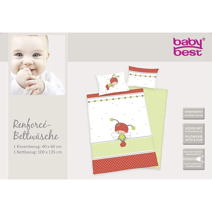 Herding Lara Käferchen Baby Bettwäsche 100 x 135 cm – Bild 5