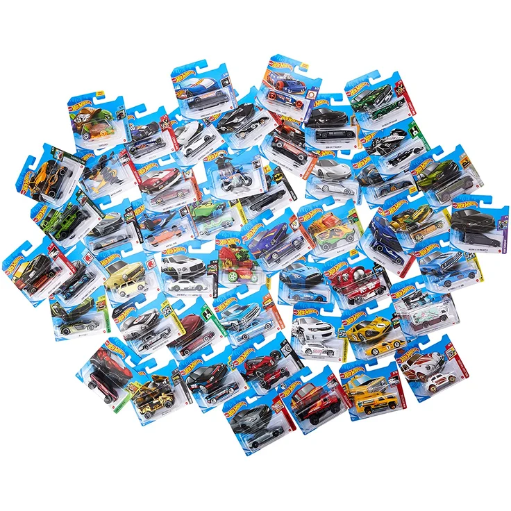 Hot Wheels V6697 - 50er Pack 1:64 Die-Cast Fahrzeuge extra großes Geschenkset, je 50 Spielzeugautos, zufällige Auswahl, ab 3 Jahren – Bild 1