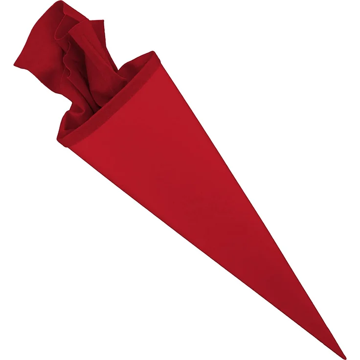 itenga Bastelschultüte 70cm rund Schultütenrohling mit Filzverschluss (Rot mit Filzverschluss) – Bild 1