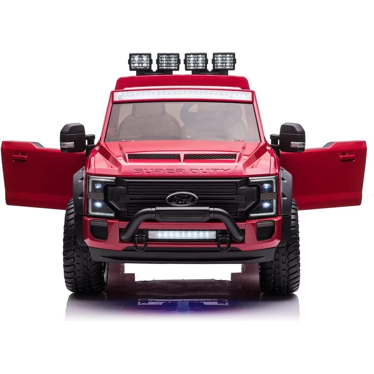 Kinderfahrzeug Elektro "Ford Super Duty" - lizenziert - 12V10AH Akku und 4 Motoren- 2,4Ghz+MP3+Ledersitz+EVA-2 Sitzer – Bild 7