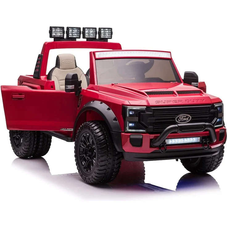Kinderfahrzeug Elektro "Ford Super Duty" - lizenziert - 12V10AH Akku und 4 Motoren- 2,4Ghz+MP3+Ledersitz+EVA-2 Sitzer – Bild 8