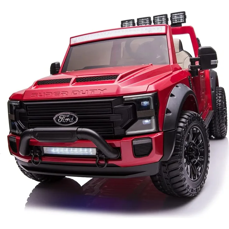 Kinderfahrzeug Elektro "Ford Super Duty" - lizenziert - 12V10AH Akku und 4 Motoren- 2,4Ghz+MP3+Ledersitz+EVA-2 Sitzer