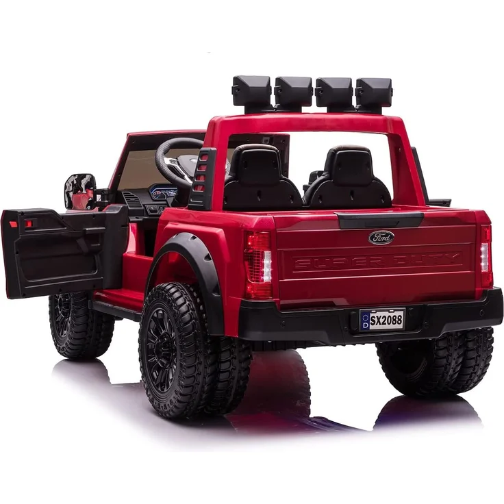 Kinderfahrzeug Elektro "Ford Super Duty" - lizenziert - 12V10AH Akku und 4 Motoren- 2,4Ghz+MP3+Ledersitz+EVA-2 Sitzer – Bild 9