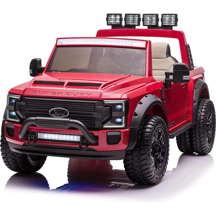 Kinderfahrzeug Elektro "Ford Super Duty" - lizenziert - 12V10AH Akku und 4 Motoren- 2,4Ghz+MP3+Ledersitz+EVA-2 Sitzer – Bild 4