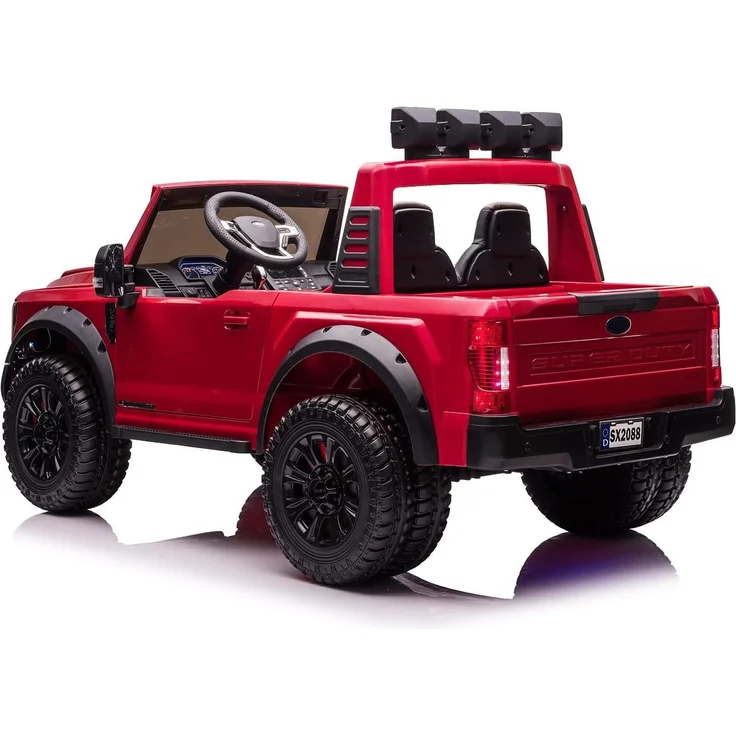 Kinderfahrzeug Elektro "Ford Super Duty" - lizenziert - 12V10AH Akku und 4 Motoren- 2,4Ghz+MP3+Ledersitz+EVA-2 Sitzer – Bild 3