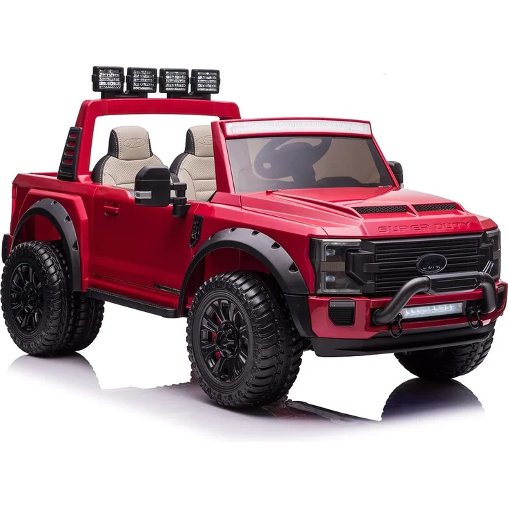 Kinderfahrzeug Elektro "Ford Super Duty" - lizenziert - 12V10AH Akku und 4 Motoren- 2,4Ghz+MP3+Ledersitz+EVA-2 Sitzer – Bild 6