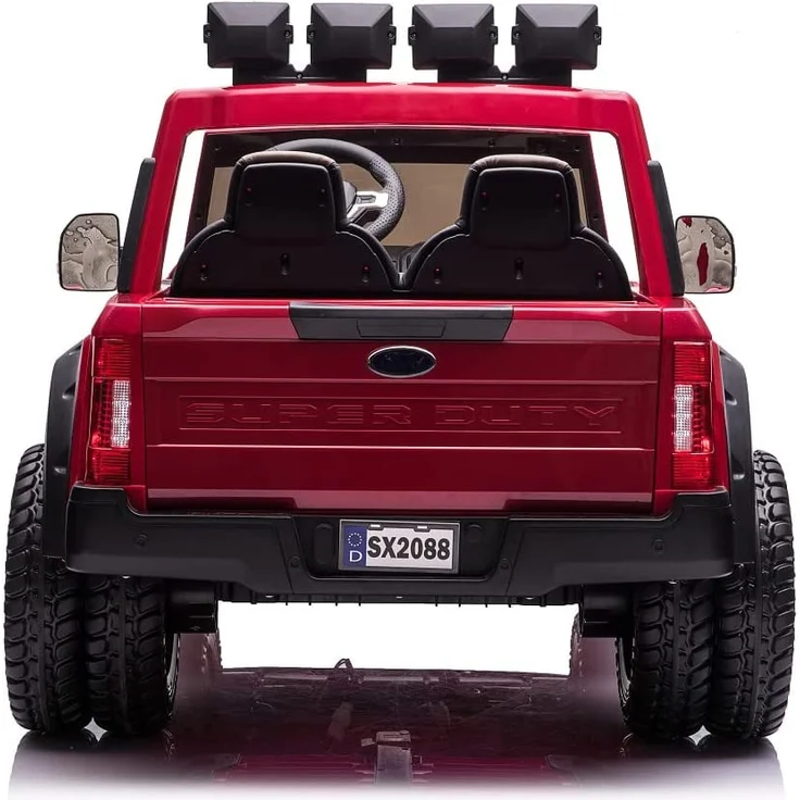 Kinderfahrzeug Elektro "Ford Super Duty" - lizenziert - 12V10AH Akku und 4 Motoren- 2,4Ghz+MP3+Ledersitz+EVA-2 Sitzer – Bild 5