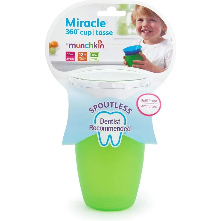 Munchkin Miracle 360ᵒ Trinkbecher, auslaufsicher, ab 12 Monaten, grün, 296 ml – Bild 5