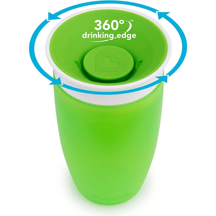 Munchkin Miracle 360ᵒ Trinkbecher, auslaufsicher, ab 12 Monaten, grün, 296 ml – Bild 3