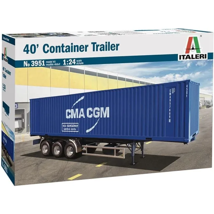Italeri 3951 40' CONTAINER TRAILER - 1:24 - Bausatz - Neu - OVP