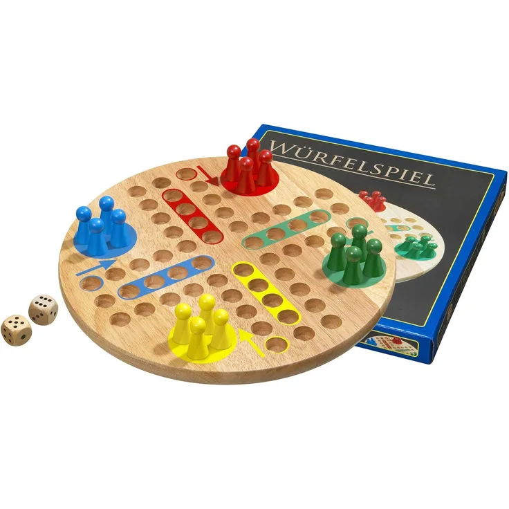 Philos 3303 - Würfelspiel, Ludo, groß, mit Spielfiguren und Würfel