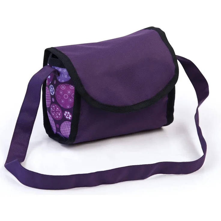 Bayer Design 63694AB, Puppenzubehör, Puppenhochstuhl, Puppenwiege, Babytrage für Puppen, inkl. Schultertasche und Plastikaccessoires, Pflaume - Preisvergleich – Bild 4