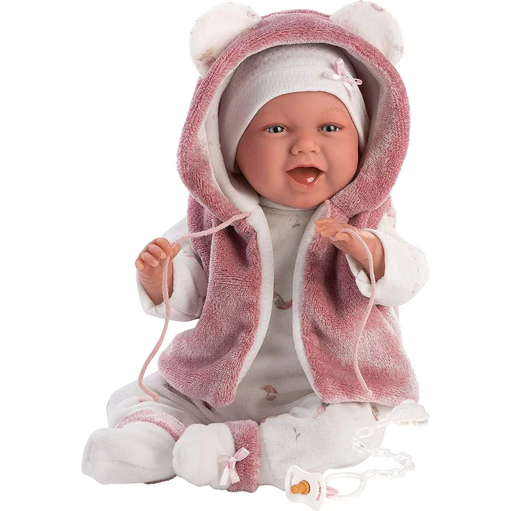 Llorens 74070 'Babypuppe Mimi 42cm', weicher Körper, inkl. Schnuller und Schnullerkette – Bild 4