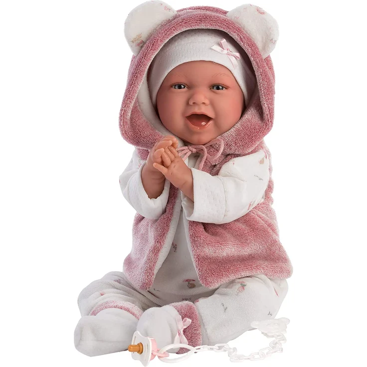 Llorens 74070 'Babypuppe Mimi 42cm', weicher Körper, inkl. Schnuller und Schnullerkette – Bild 1