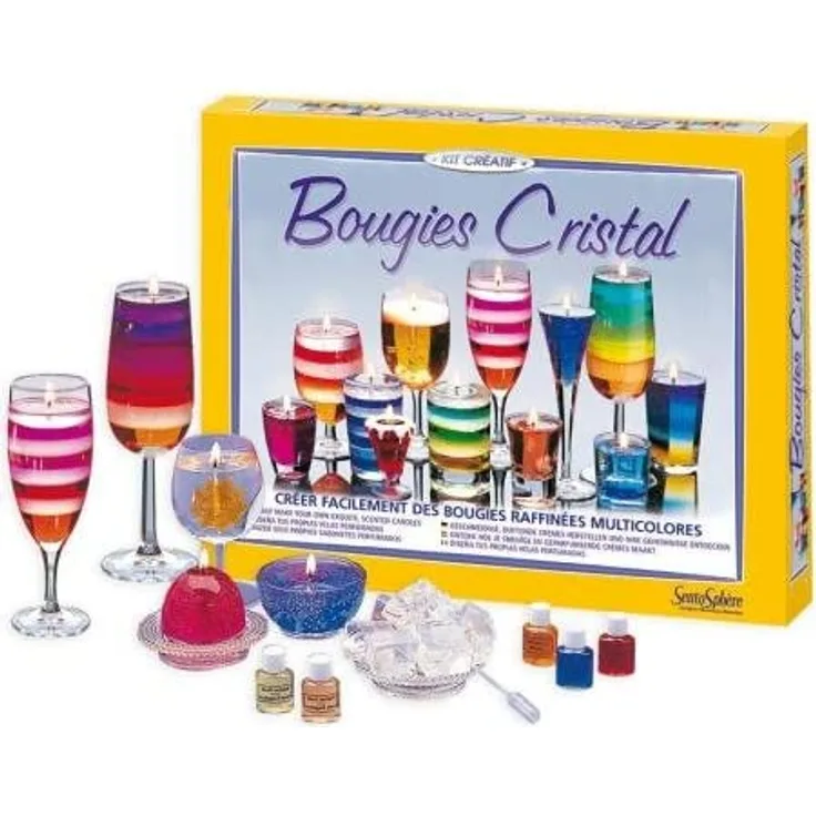 Sentosphere 3900796 Kreativ Kit Kristallkerzen, Bastelset für Kinder, DIY Kerzen