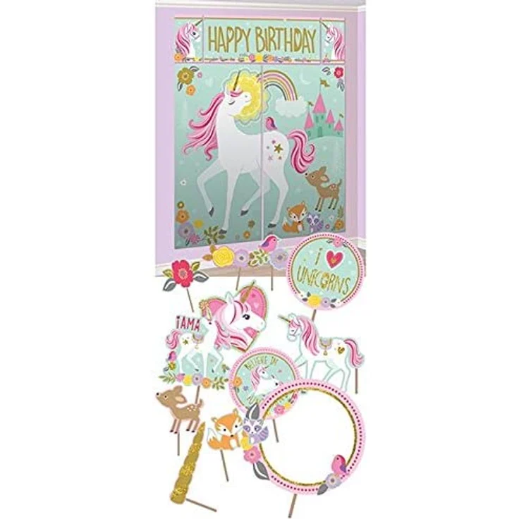Amscan magisches Einhorn 17-teiliges Foto Rot-Wünsche – Bild 4