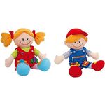 small foot 5576 Stoffpuppen "Chiara & Massimo", Lernpuppen für die Schulung der Feinmotorik von Kleinkindern, 2er Set