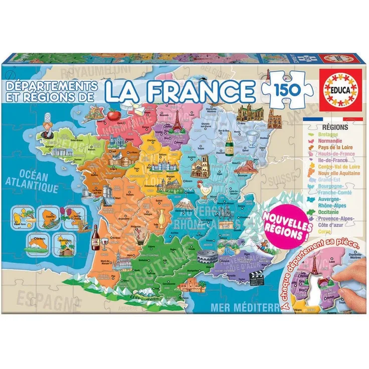 Educa - 17238 - 150 Abteilungen und Regionen Frankreich