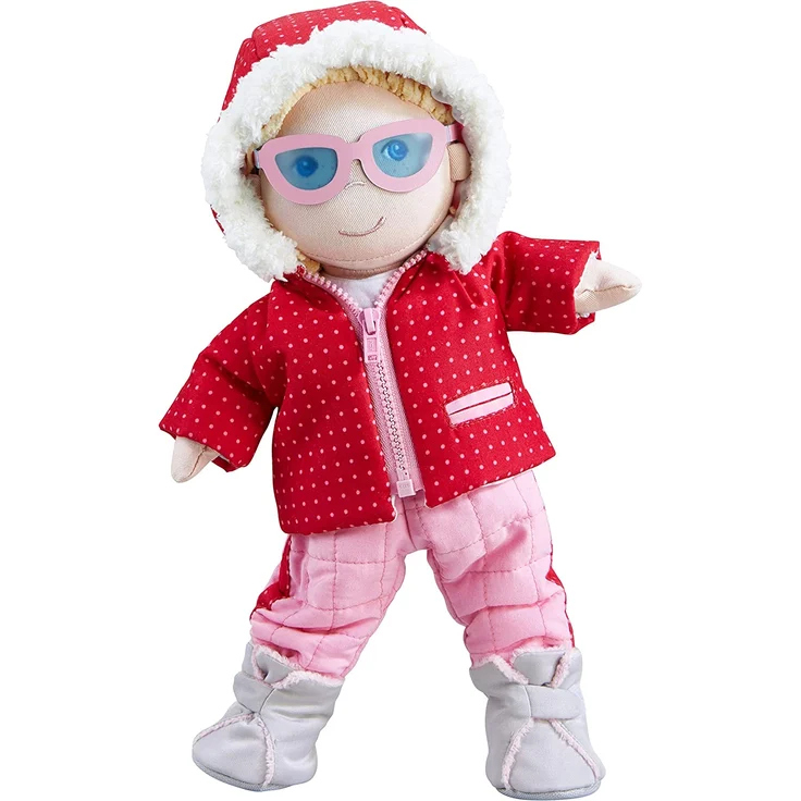 HABA 304110 - Kleiderset Winterspaß, Set aus Anorak, Schneehose, Sonnenbrille und Stiefeln, Puppenzubehör für alle 30 cm großen HABA-Puppen, ab 18 Monaten – Bild 2