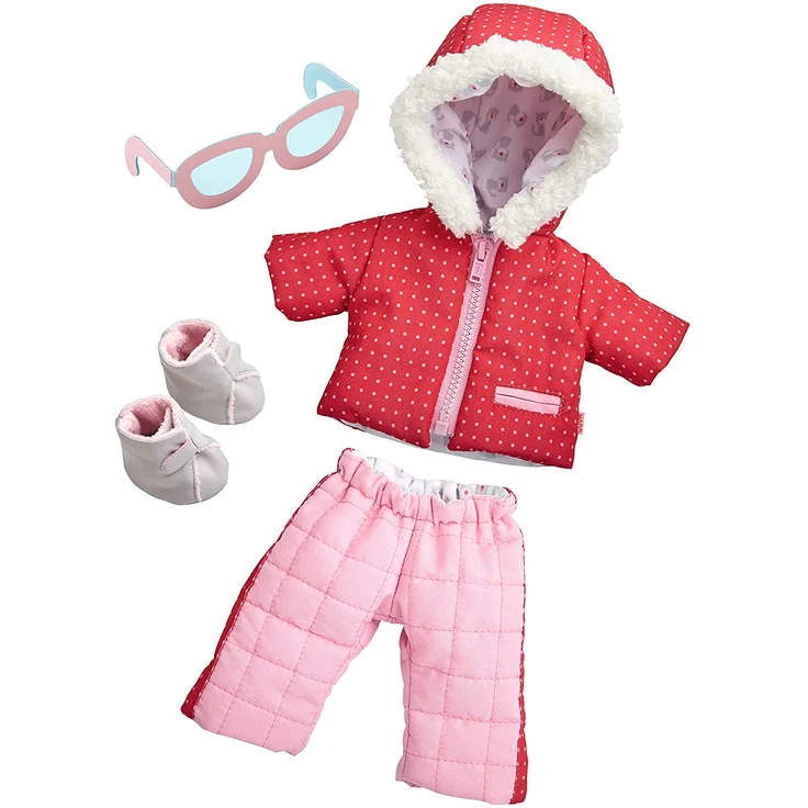 HABA 304110 - Kleiderset Winterspaß, Set aus Anorak, Schneehose, Sonnenbrille und Stiefeln, Puppenzubehör für alle 30 cm großen HABA-Puppen, ab 18 Monaten – Bild 1