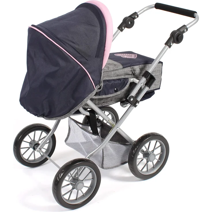 Bayer Chic 2000 Kombi-Puppenwagen "LENI" in Melange grau-navy – Bild 3