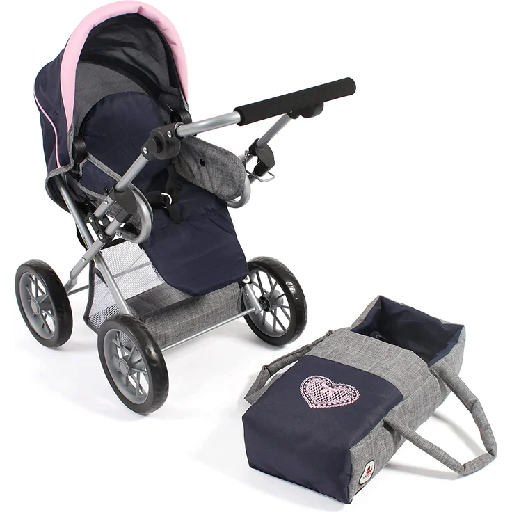 Bayer Chic 2000 Kombi-Puppenwagen "LENI" in Melange grau-navy – Bild 4