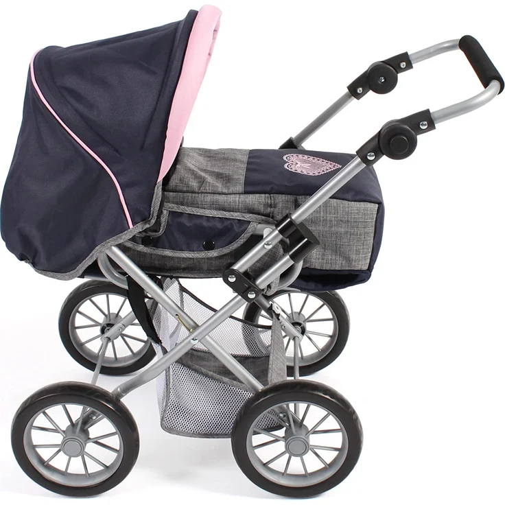 Bayer Chic 2000 Kombi-Puppenwagen "LENI" in Melange grau-navy – Bild 2