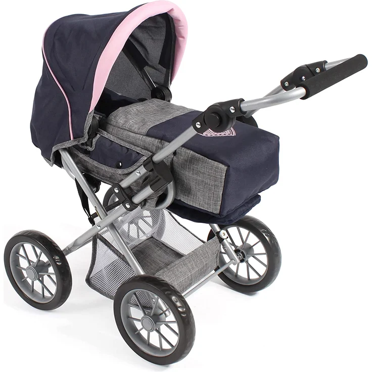 Bayer Chic 2000 Kombi-Puppenwagen "LENI" in Melange grau-navy – Bild 1