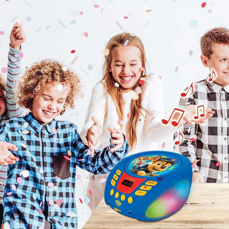 Lexibook RCD109PA Paw Patrol-Bluetooth-CD-Player für Kinder-Tragbar, Lichteffekte, Mikrofonbuchse, Aux-In, Akku oder Netz, Mädchen, Jungen, Blau/Rot – Bild 8