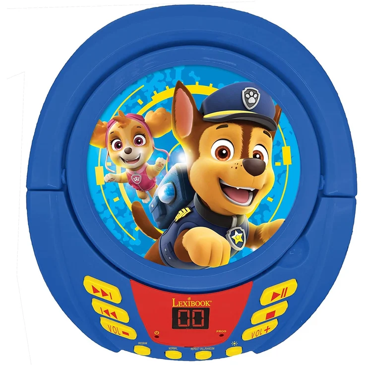 Lexibook RCD109PA Paw Patrol-Bluetooth-CD-Player für Kinder-Tragbar, Lichteffekte, Mikrofonbuchse, Aux-In, Akku oder Netz, Mädchen, Jungen, Blau/Rot – Bild 6
