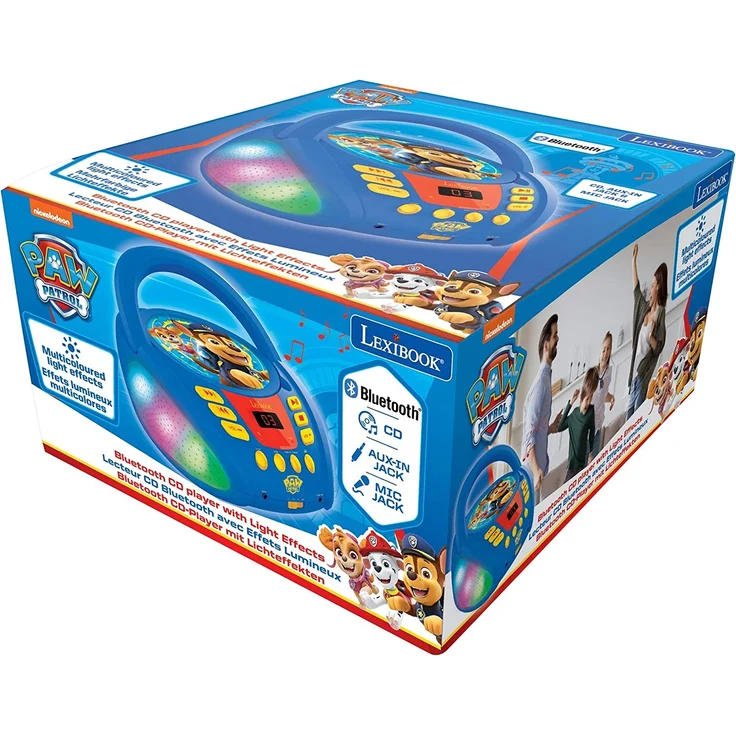 Lexibook RCD109PA Paw Patrol-Bluetooth-CD-Player für Kinder-Tragbar, Lichteffekte, Mikrofonbuchse, Aux-In, Akku oder Netz, Mädchen, Jungen, Blau/Rot – Bild 7
