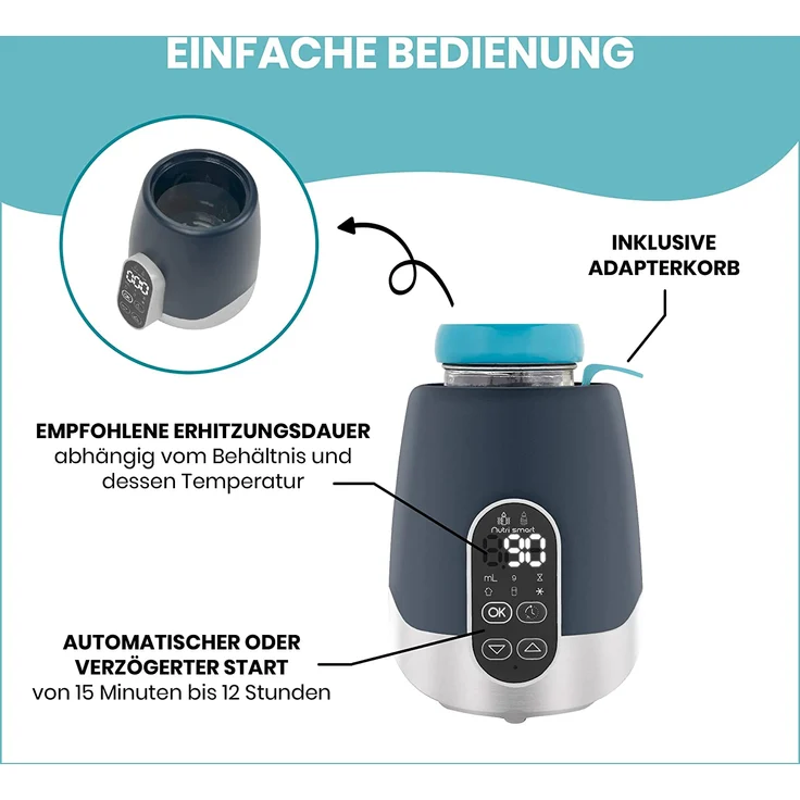 Babymoov NutriSmart Flaschenwärmer Grau – Bild 4