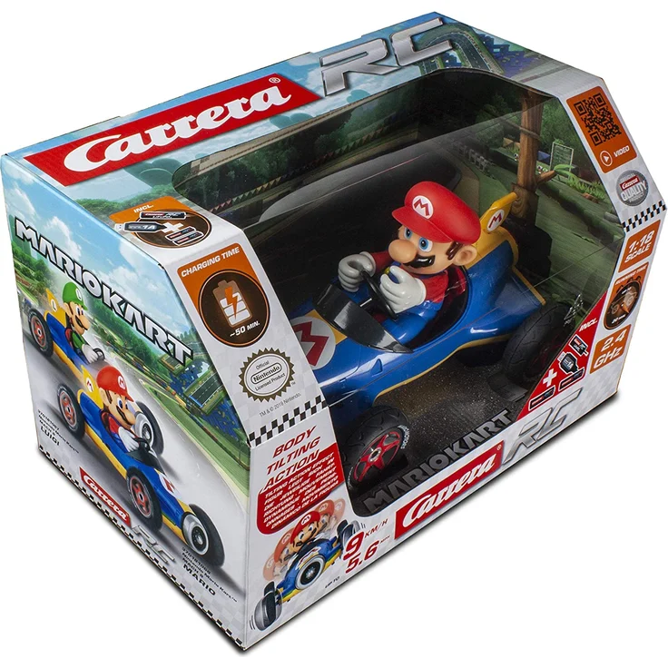 Carrera RC Nintendo Mario Kart Mach 8 │ Ferngesteuertes Auto ab 6 Jahren für drinnen & draußen │ Mini Mario Kart zum Fernbedienung zum Mitnehmen │ Spielzeug für Kinder & Erwachsene – Bild 8