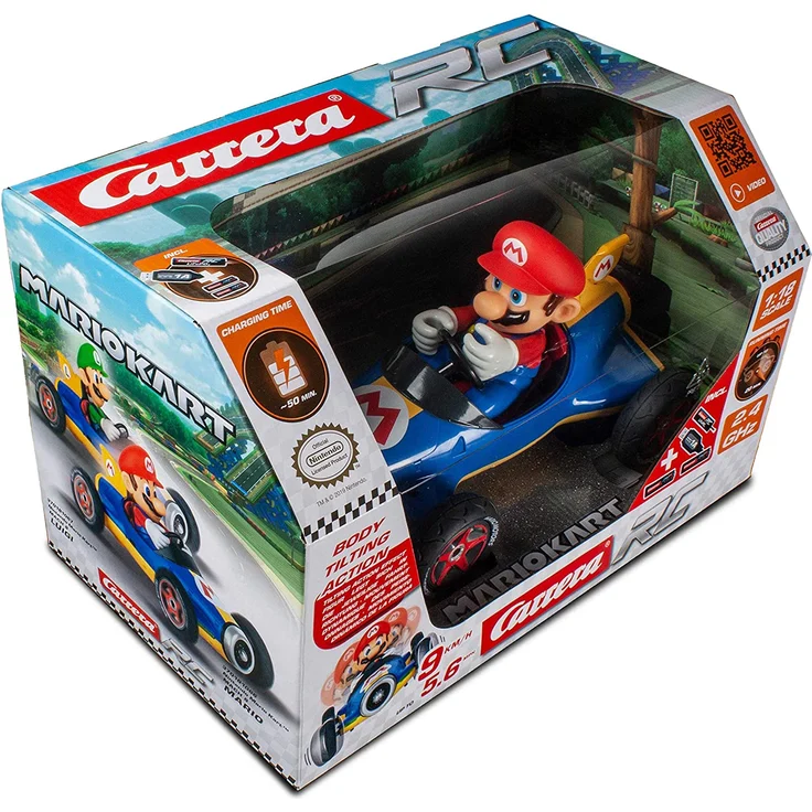 Carrera RC Nintendo Mario Kart Mach 8 │ Ferngesteuertes Auto ab 6 Jahren für drinnen & draußen │ Mini Mario Kart zum Fernbedienung zum Mitnehmen │ Spielzeug für Kinder & Erwachsene – Bild 2