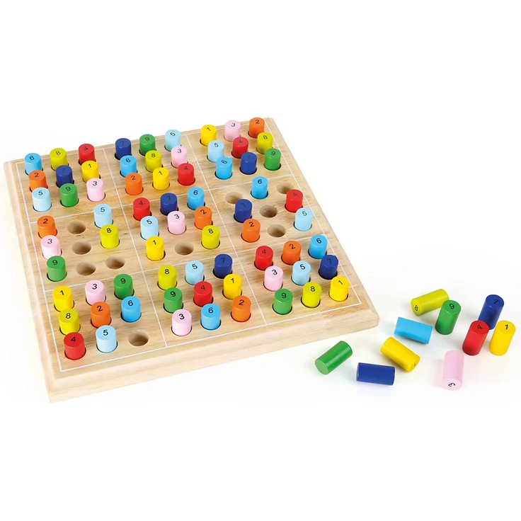 small foot 2489 Sudoku bunt für Kinder aus Holz, Gesellschaftsspiel ab 6 Jahre, One Colour – Bild 2