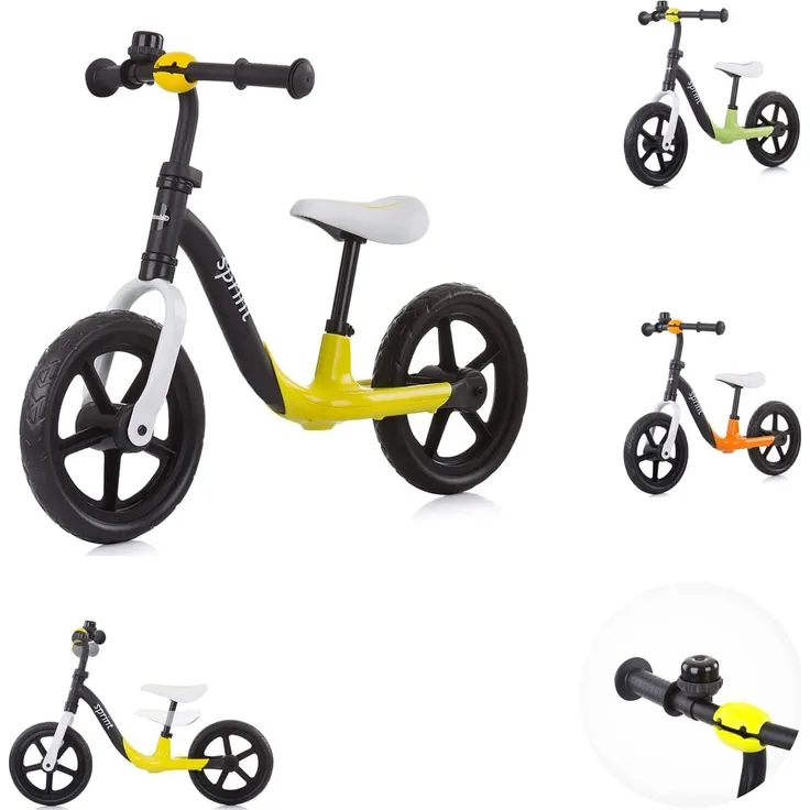 Chipolino, Laufrad Sprint 12 Zoll, Sitz und Lenker höhenverstellbar, Gummigriffe gelb