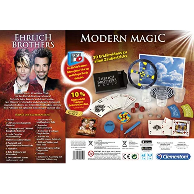 Clementoni 59050 Ehrlich Brothers Modern Magic, Zauberkasten für Kinder ab 7 Jahren, magisches Equipment für 35 moderne Zaubertricks, inkl. 3D Erklärvideos – Bild 2