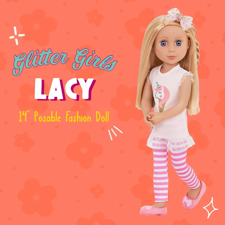 Glitter Girls Puppe Lacy – Bewegliche 36cm Puppe mit Kleidung, Zubehör und langen Haaren zum frisieren - Spielzeug ab 3 Jahren (6 Teile) – Bild 2