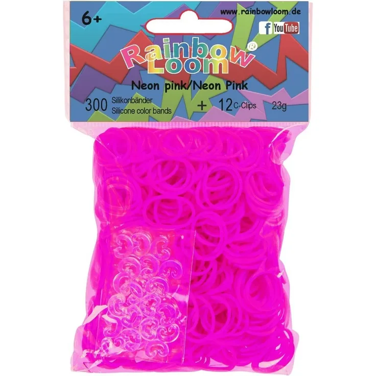 Rainbow Loom Silikonbänder Neon Pink