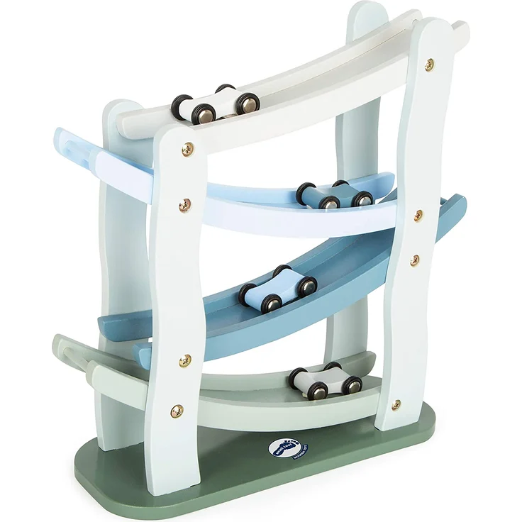 small foot 11651 - Rennbahn Blaues Wunder, inkl. 4 Autos, Holz, 5-teilig – Bild 5