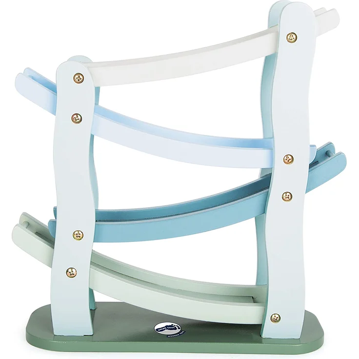 small foot 11651 - Rennbahn Blaues Wunder, inkl. 4 Autos, Holz, 5-teilig – Bild 2