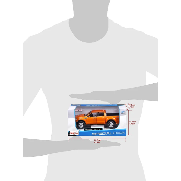 Maisto 531521 Ford Ranger Modellauto im Maßstab 1:27, orange – Bild 8