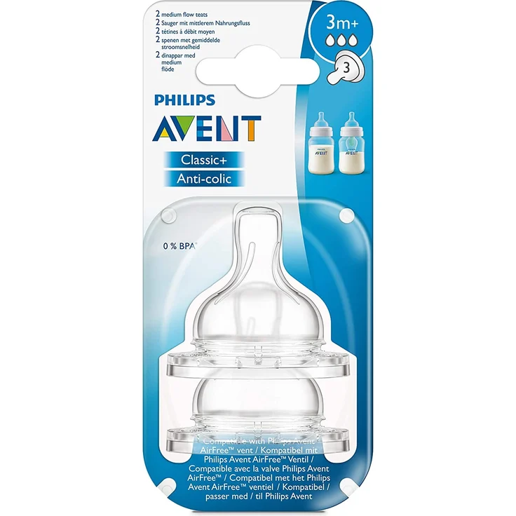 Philips Avent SCF633/27 Klassik-3-Loch Sauger, mittlerer Nahrungsfluss, 2er-Pack – Bild 6