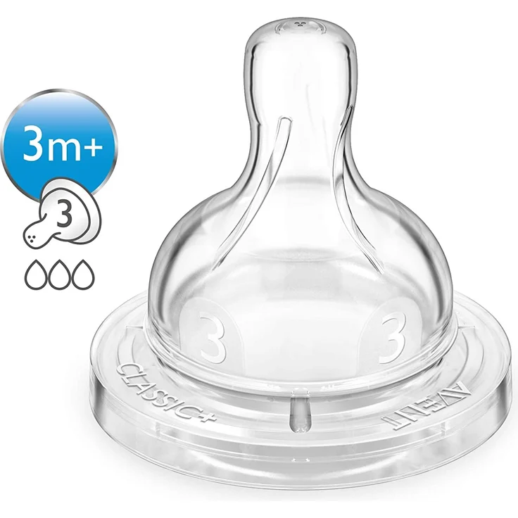 Philips Avent SCF633/27 Klassik-3-Loch Sauger, mittlerer Nahrungsfluss, 2er-Pack – Bild 3