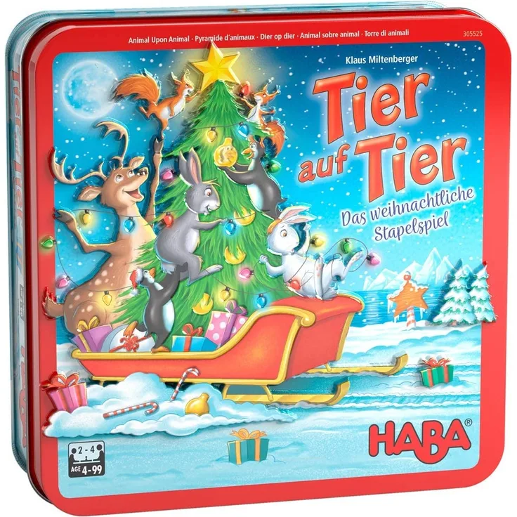 HABA 305525 - Tier auf Tier - Das weihnachtliche Stapelspiel