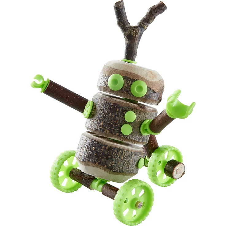 HABA 305342 - Terra Kids Connectors - Konstruktions-Set Technik, Kinder-Bastelset für bewegliche Konstruktionen, Verbinder aus Kunststoff für Holz und Kork, mit Handbohrer und Anleitung – Bild 5